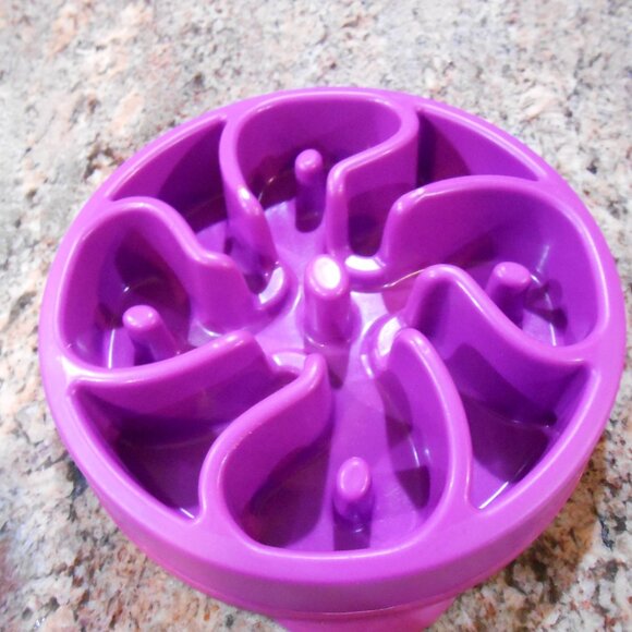 Outward Hound Slo Bowl, med/mini, purple. - Picture 1 of 7
